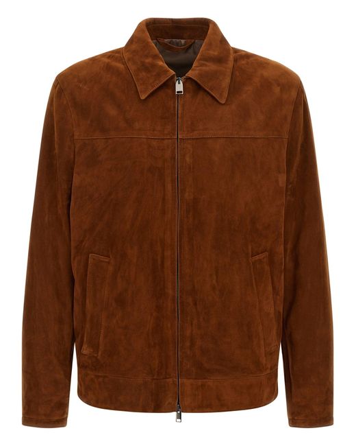 Men's Brown Suede Blouson