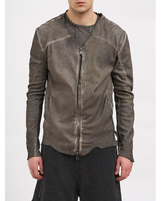 MD75 Brown Stretch Leather Jacket for men