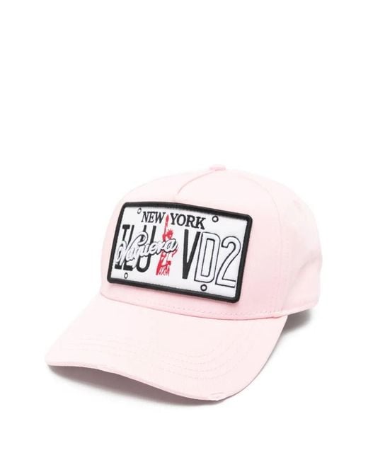 DSquared² Pink Cotton Hat for men