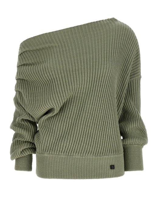 Balmain Green Draped Sweater