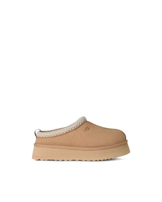 Ugg Natural Light Suede Shoes With Braided Trim