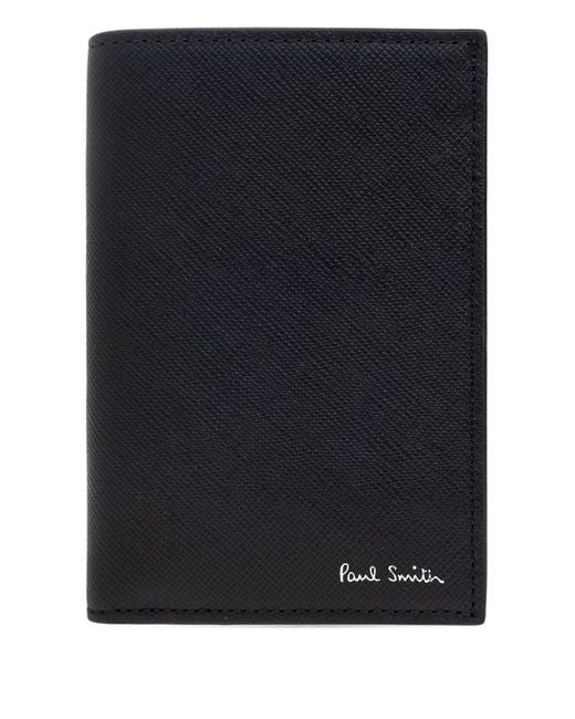 Paul Smith Black Credit Card Holder With Printing for men