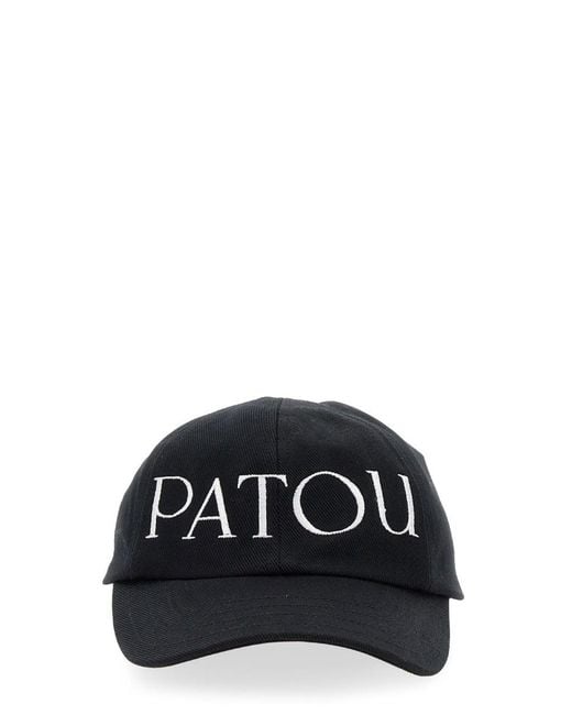 Patou Black Baseball Cap With Embroidery