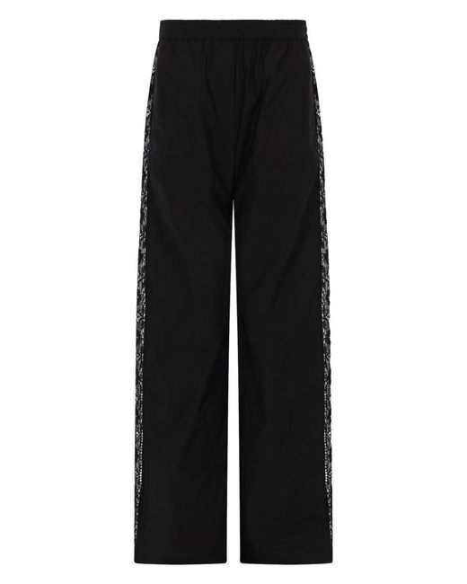 MSGM Black Pantalone Dritto Con Dettagli