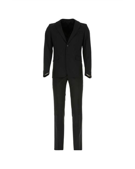 Prada Black Wool Blend Suit Uomo for men