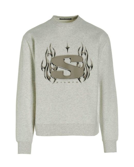 Stampd Gray 'chrome Flame' Sweatshirt for men