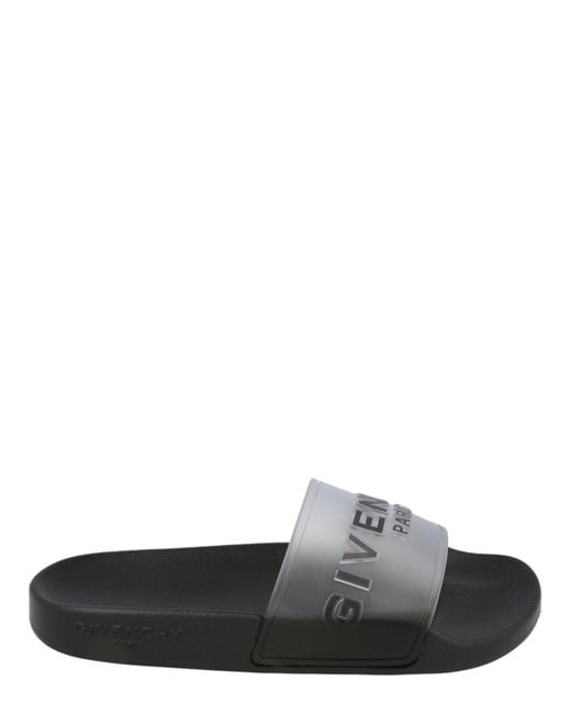 Givenchy White Logo Pool Slides