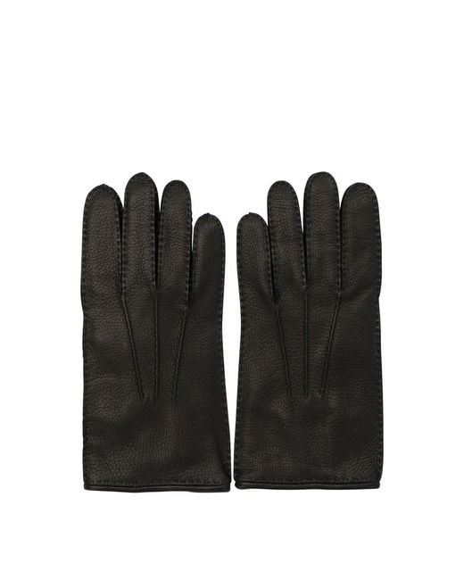 Restelli Black 49/F Gloves for men