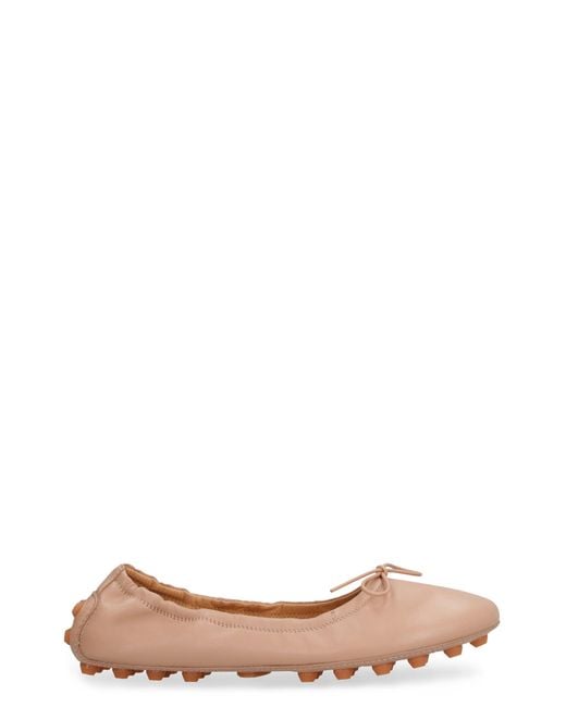 Tod's Pink Skin Leather Bubble Ballerinas