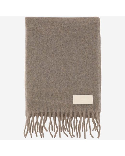 AMI Gray Alpaca Blend Scarf