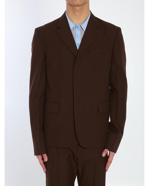 Gucci Brown Wool Twill Single-Breasted Jacket for men