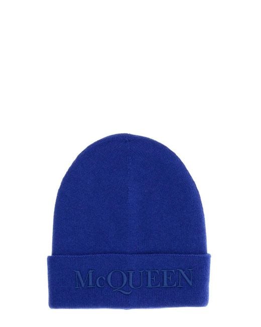 McQueen Blue Hat With Logo for men