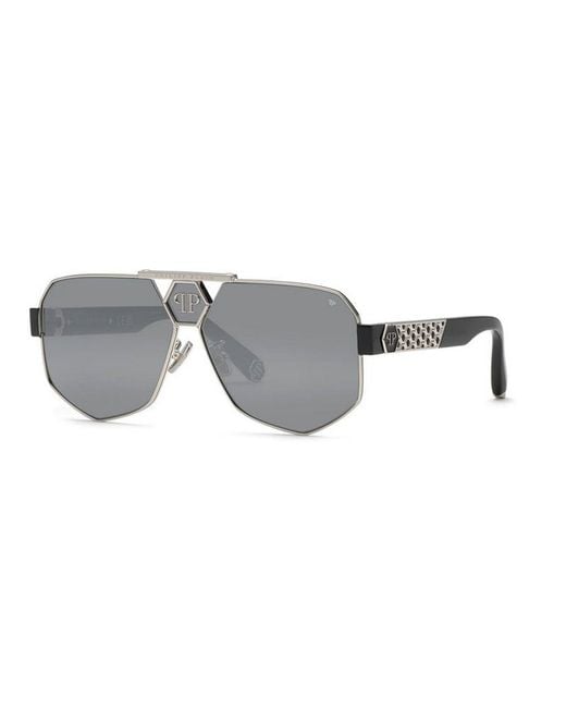 Philipp Plein Gray Sunglasses for men