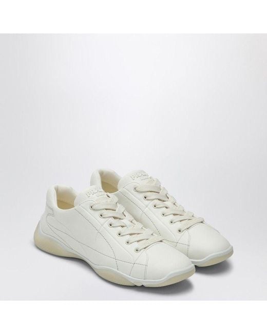 Prada White Logo Leather Sneaker