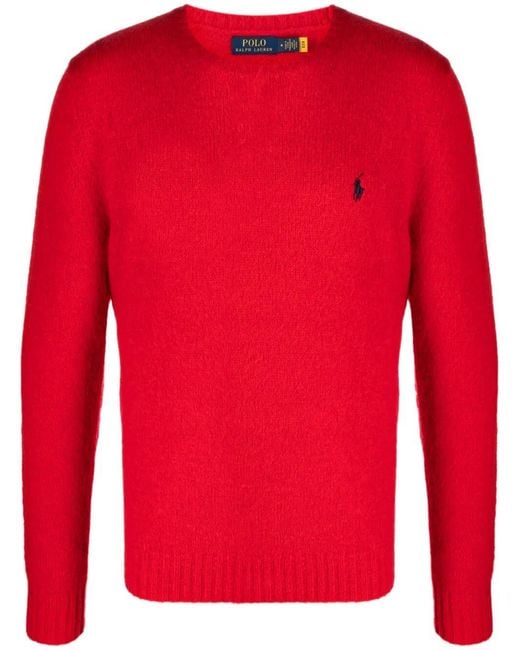 Polo Ralph Lauren Red Long Sleeve Pullover for men