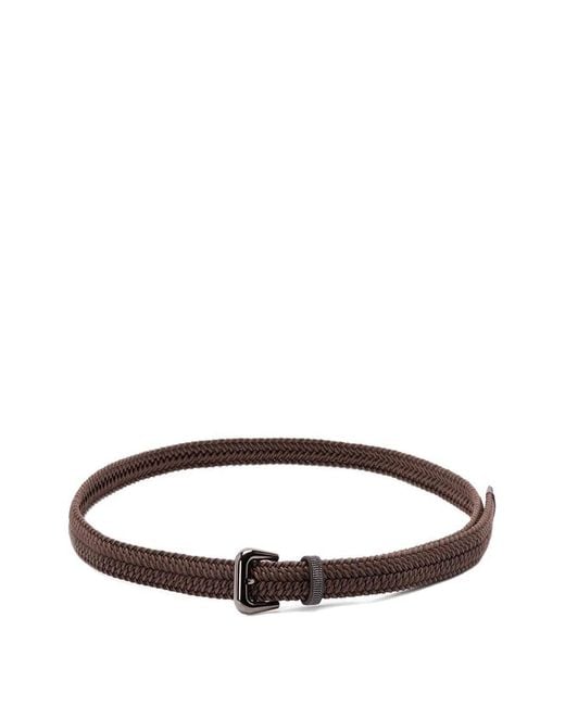 Brunello Cucinelli Brown Slim Classic Belt