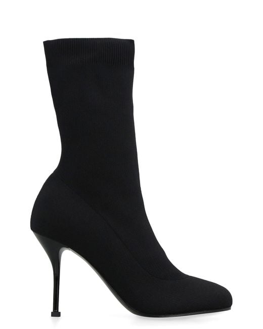 McQueen Black Sock Stiletto Boots