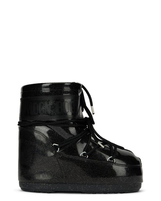 Women's Black Boot Icon Low Glitter