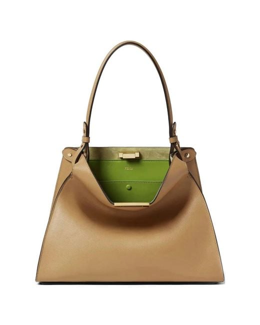 Fendi Metallic Way Medium Leather Tote