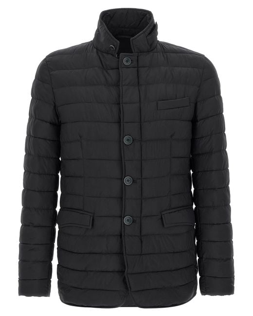 Herno Black Polyamide Full-Length Jacket Clothing for men