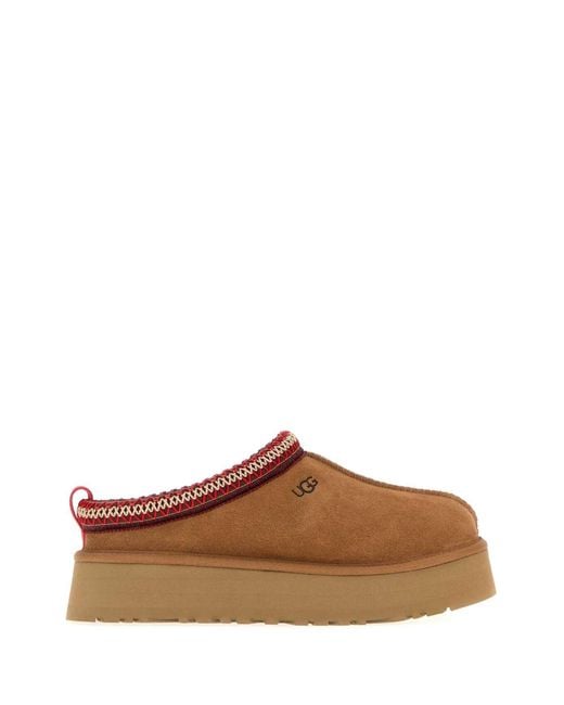 Ugg Brown Tazz Ii Suede Platform Mules