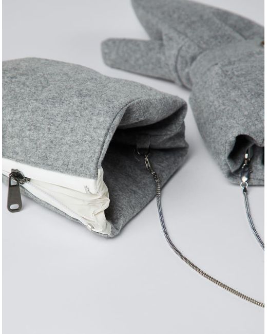 Brunello Cucinelli Gray Light Wool Mittens