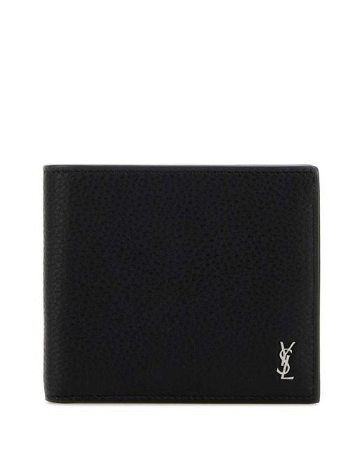 Saint Laurent Black Leather Wallet for men