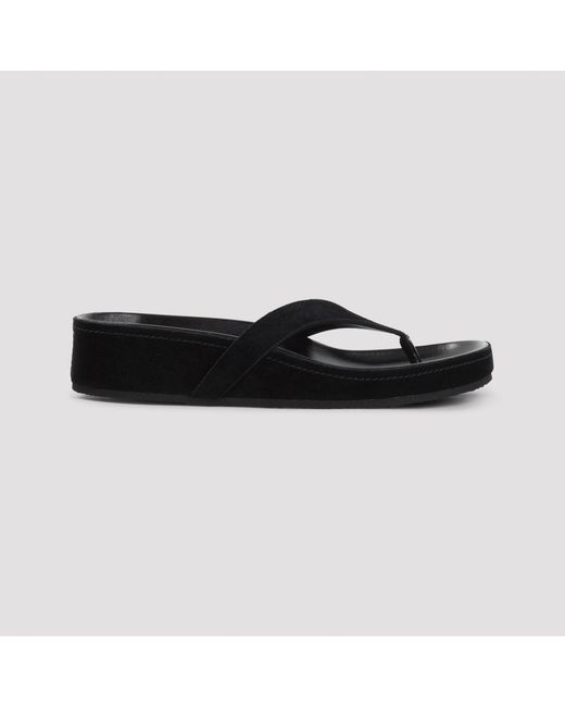 Phoebe Philo Black Round Flip Flops