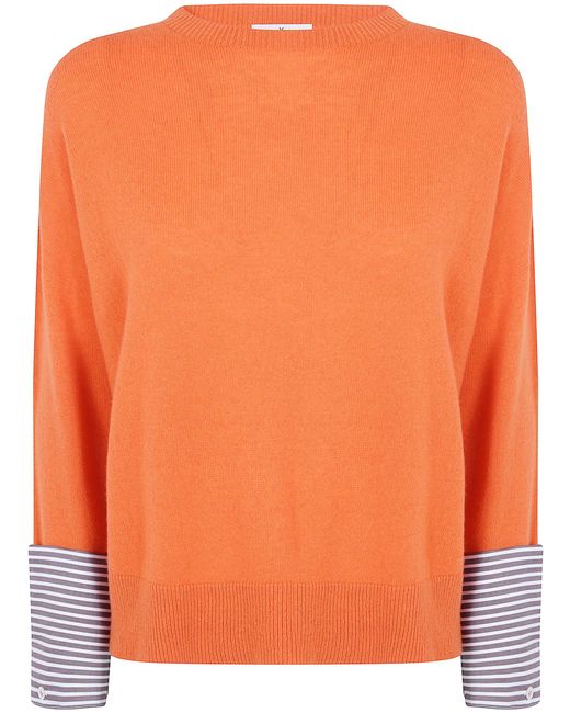 Whyci Orange Round Neck Sweater