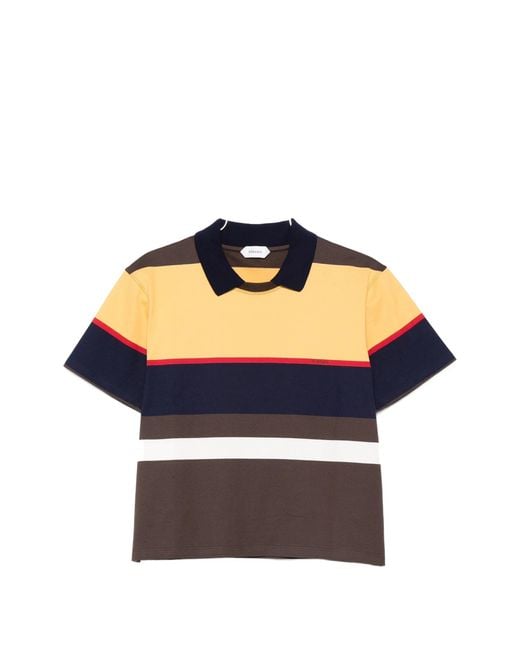 Versace Blue Embroidered Logo T-Shirt With Short Sleeves