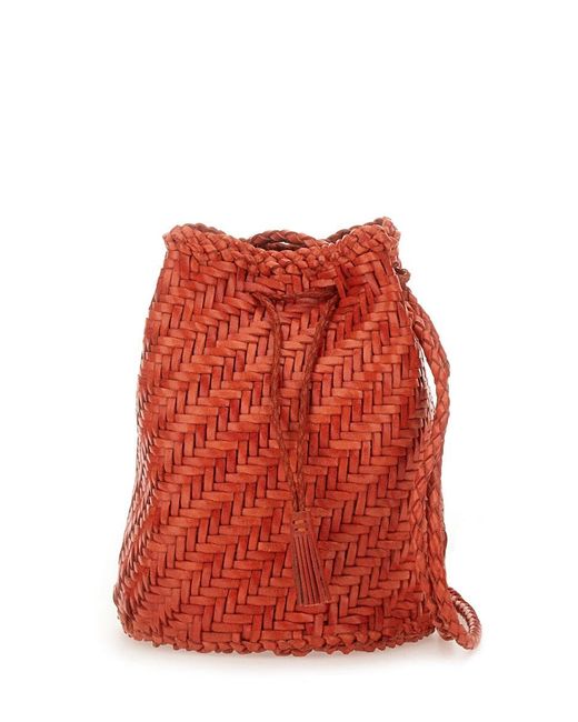 Dragon Diffusion Red "pompom Double Jump Tan" Bag