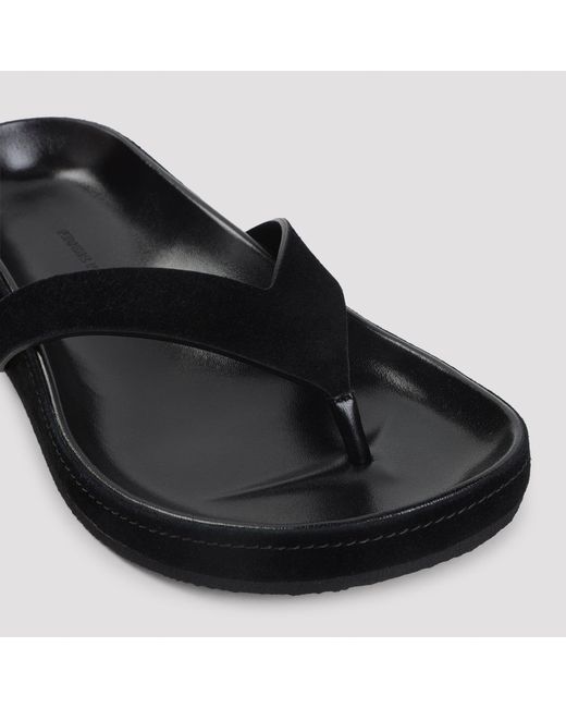 Phoebe Philo Black Round Flip Flops