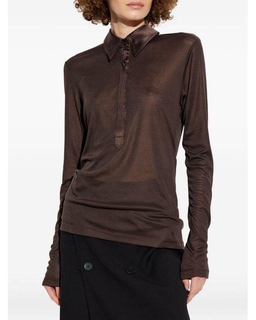 Tom Ford Brown Silk Polo