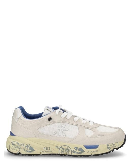 Premiata White Solid Mase-25 Sneakers for men