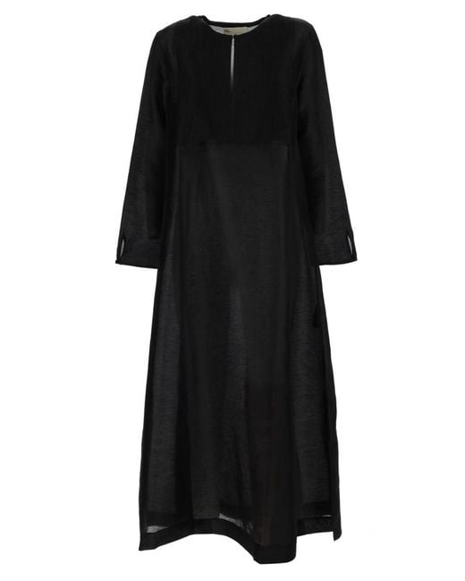 Tory Burch Black Long Linen Caftan