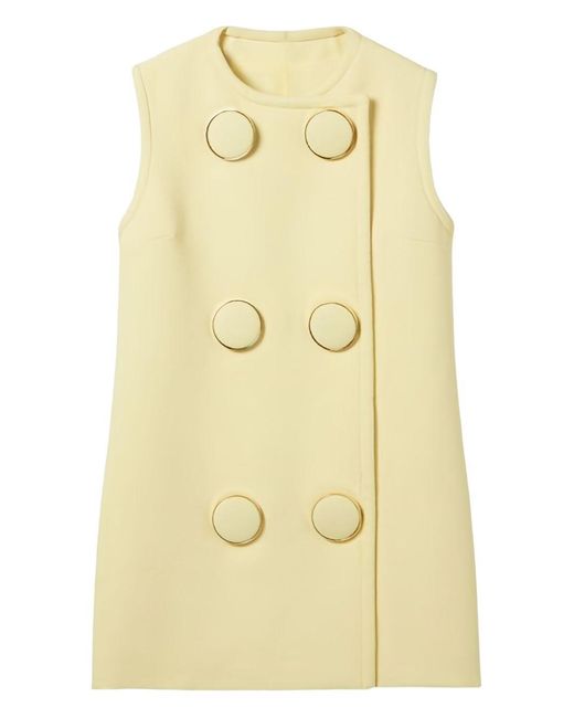 Women's Yellow Buttoned Maxi Vest