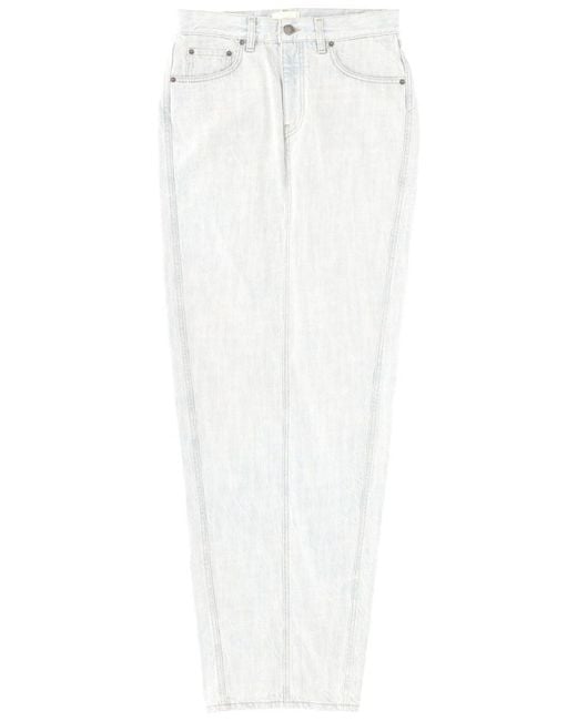 Haikure White Long Denim Skirt