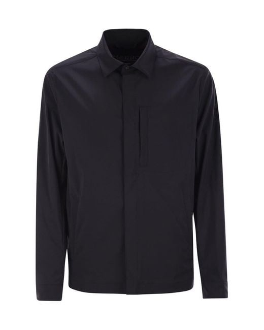 Herno Blue Shirt-Cut Jacket