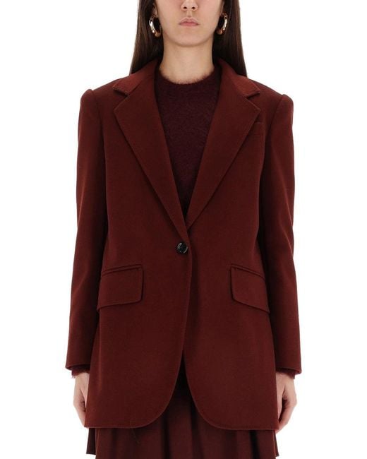 Max Mara Red Single-Breasted Blazer