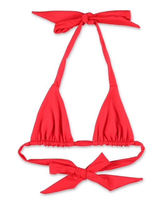 Women's Red Triangle Bikini Top