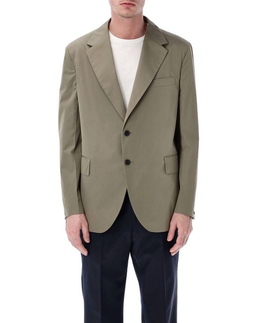 Prada Green Single-Breasted Cotton Jacket for men