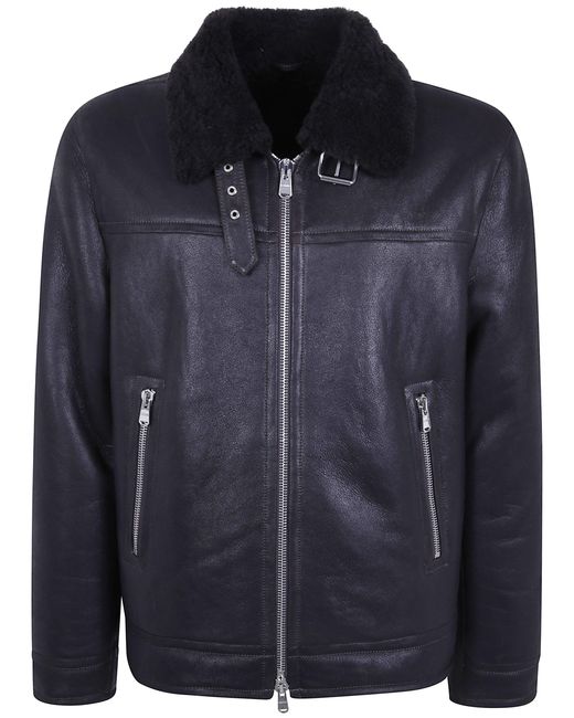 Dondup Blue Regular Fit Shearling Jacket for men