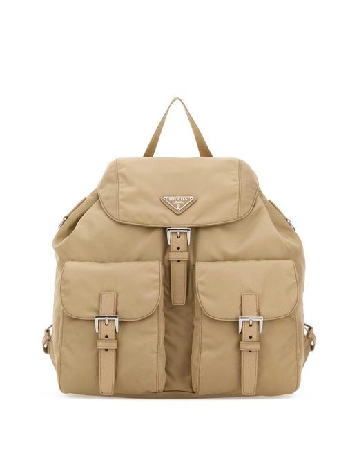 Prada Natural Sand Canvas Backpack