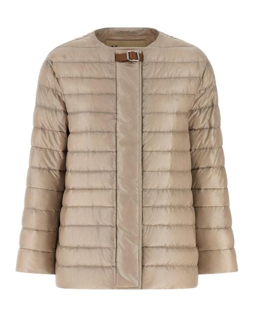 Herno Natural Leather Strap Down Jacket