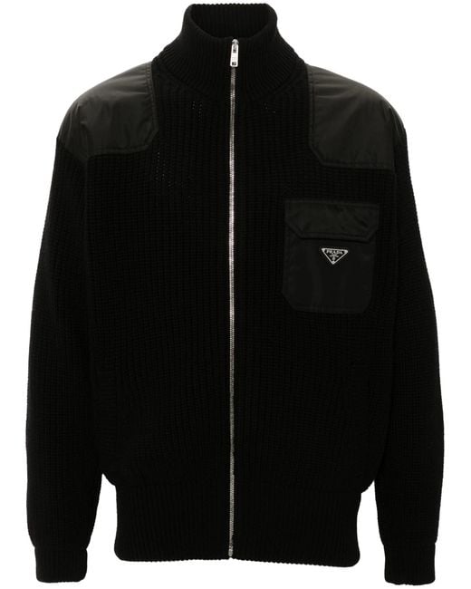 Prada Black Wool And Cashmere Cardigan for men