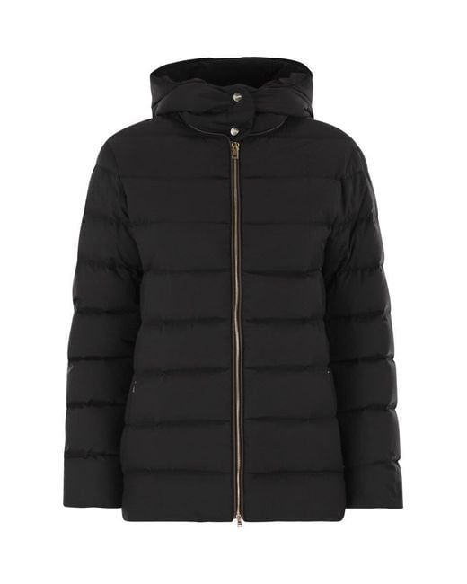 Herno Black Medium Down Jacket With Hood