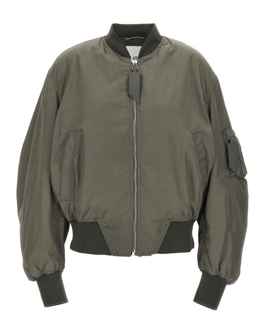 The Attico Green Nylon Bomber Jacket
