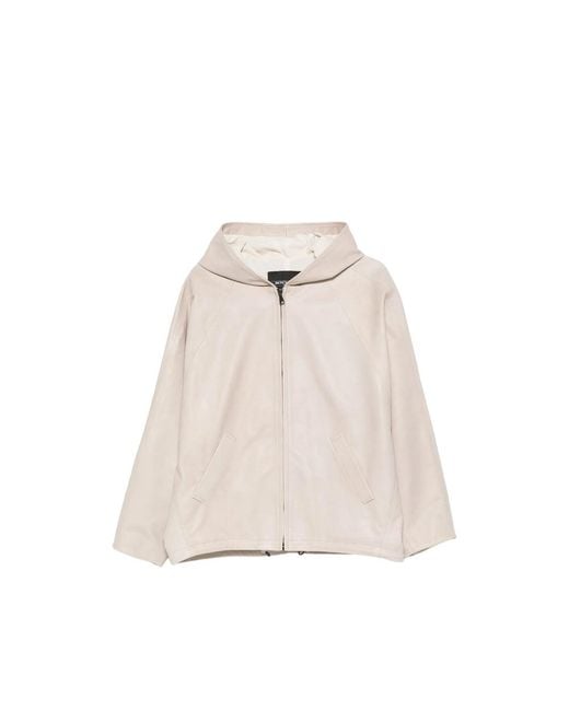 Simonetta Ravizza Natural Leather Hooded Jacket
