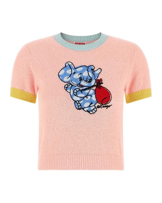 KENZO Pink Cartoon Tops