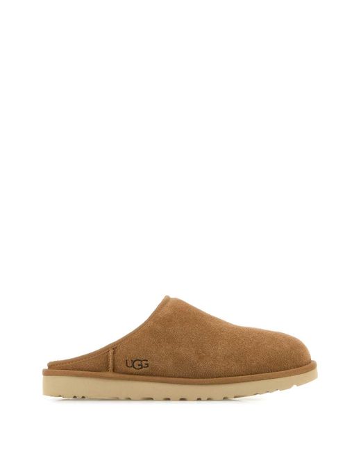 Women's Brown Suede Classic Slippers